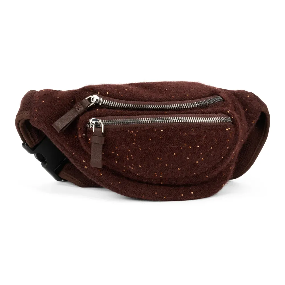 Brown backpack with sequin detail - Fabiana Filippi - Modalova