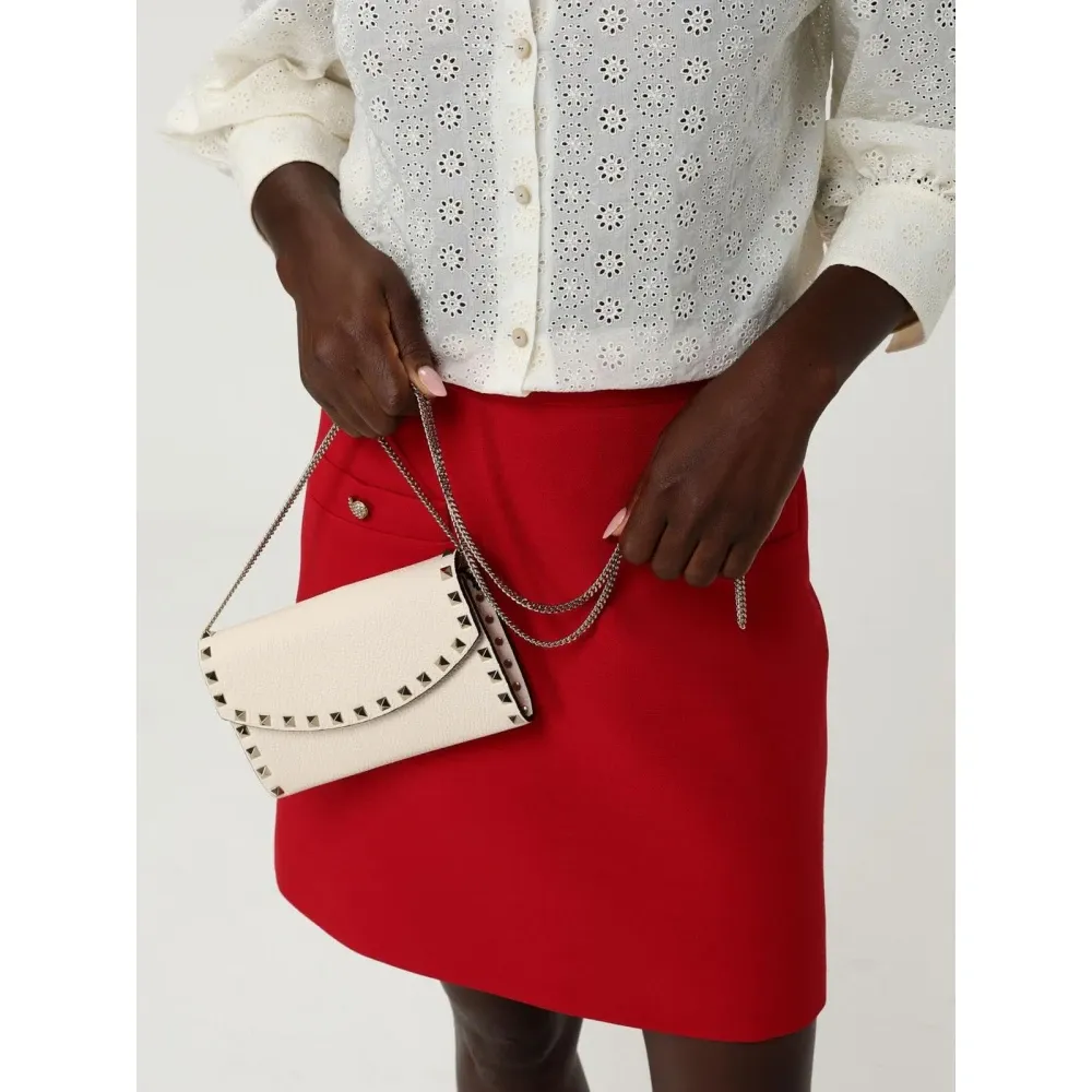 Studded Leather Flap Wallet - Valentino Garavani - Modalova