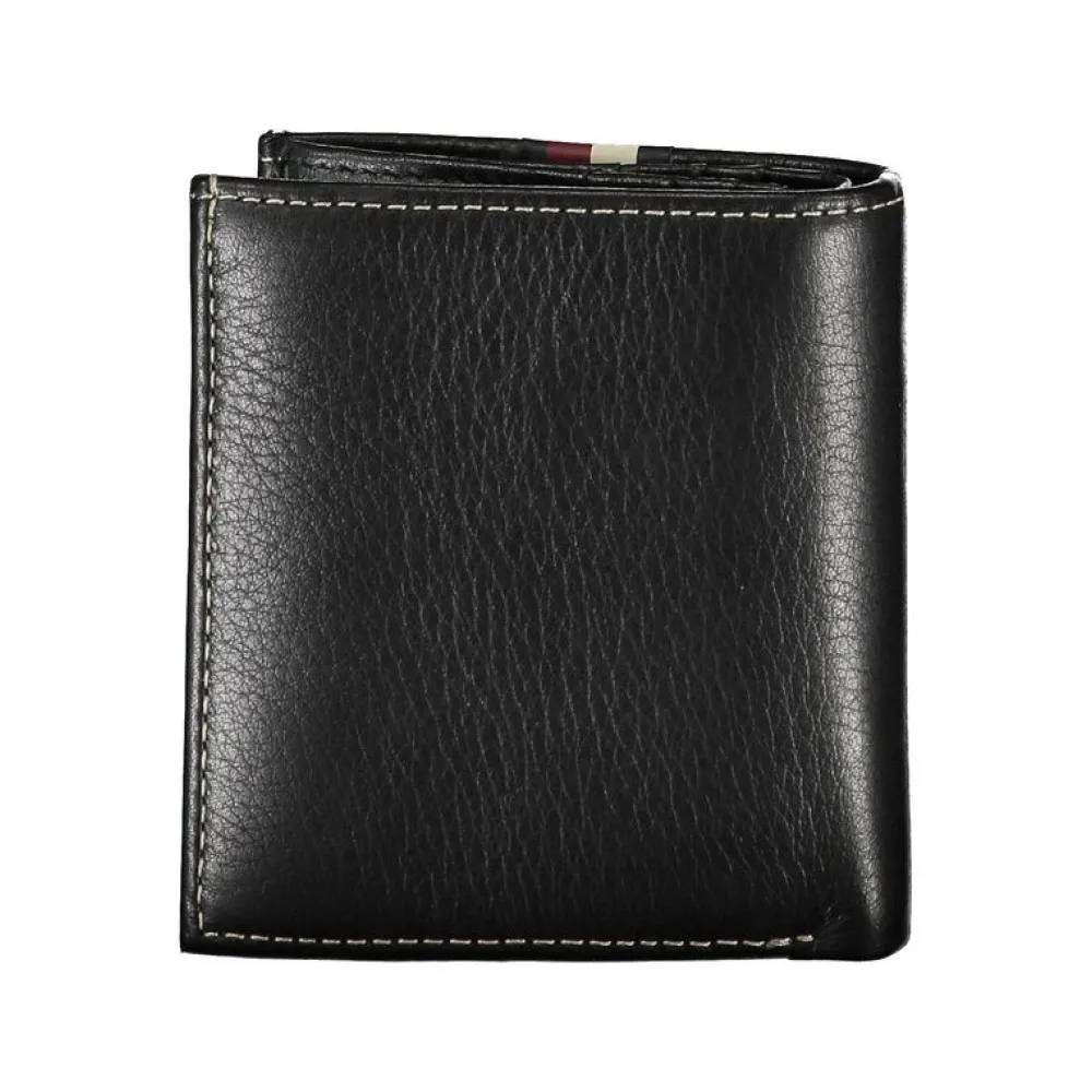 Black Leather Men Wallet - Tommy Hilfiger - Modalova