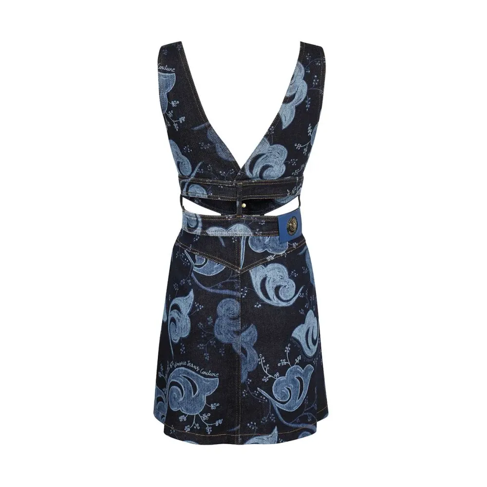 Cut Out Denim Dress - Versace Jeans Couture - Modalova