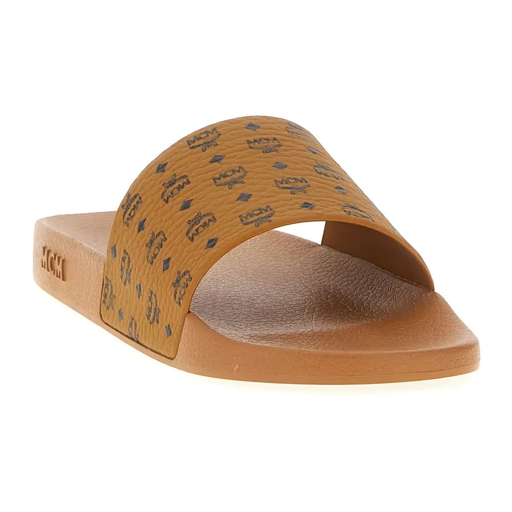 Monogram Print Rubber Slides - MCM - Modalova