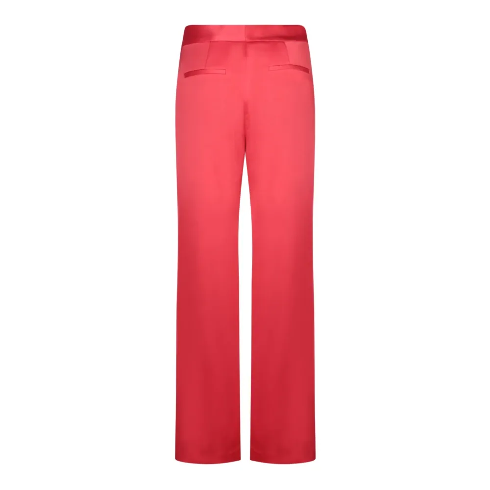 Red Satin Wide Leg Trousers - Alice + Olivia - Modalova