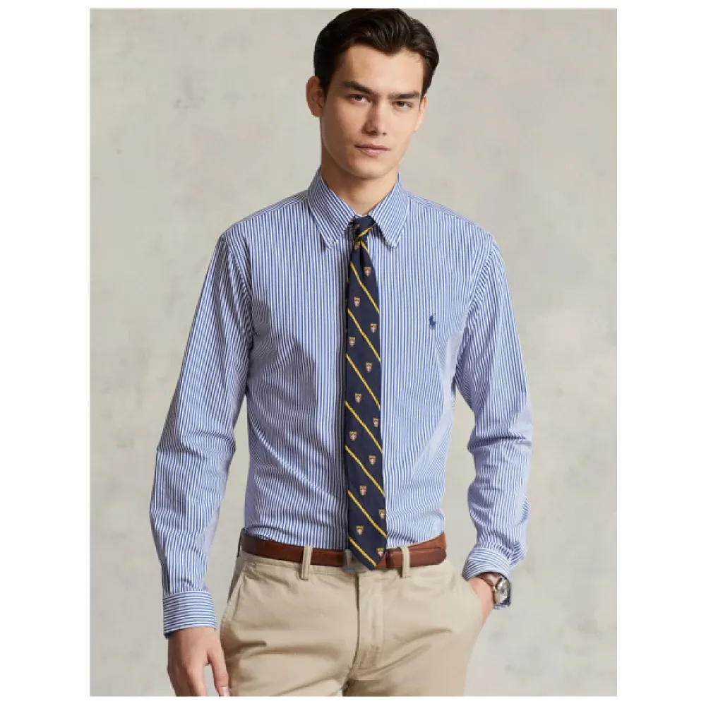 Striped Cotton Poplin Custom Fit Shirt - Polo Ralph Lauren - Modalova