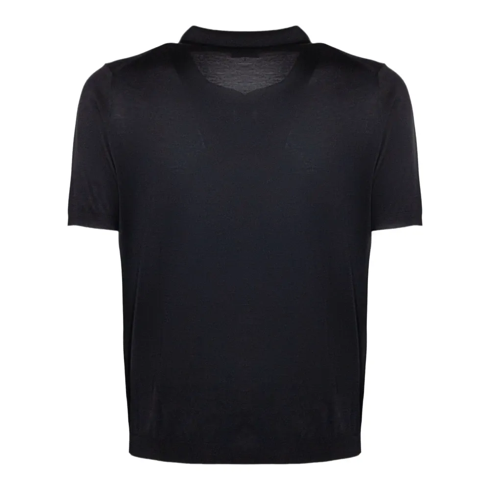 Fine-ribbed Polo Shirt - Kangra - Modalova