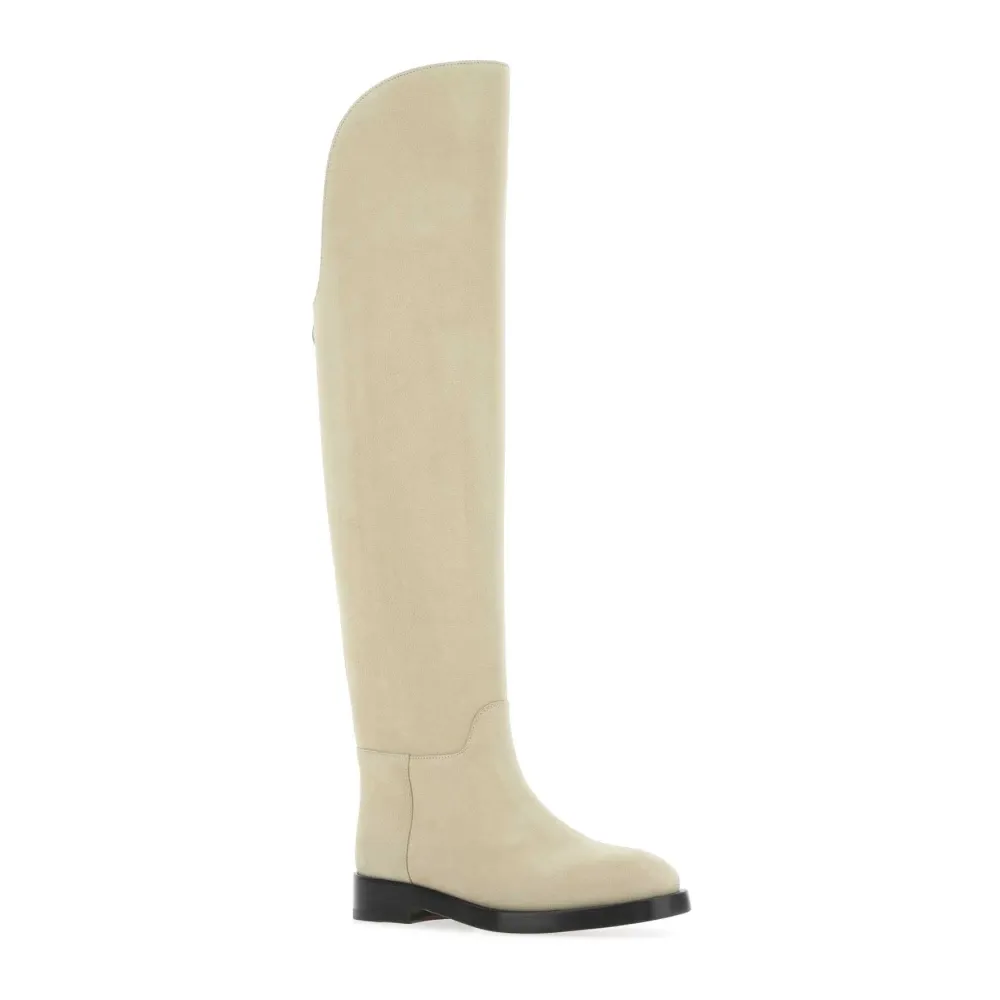 Sand Suede Equestrian Boots - Durazzi Milano - Modalova