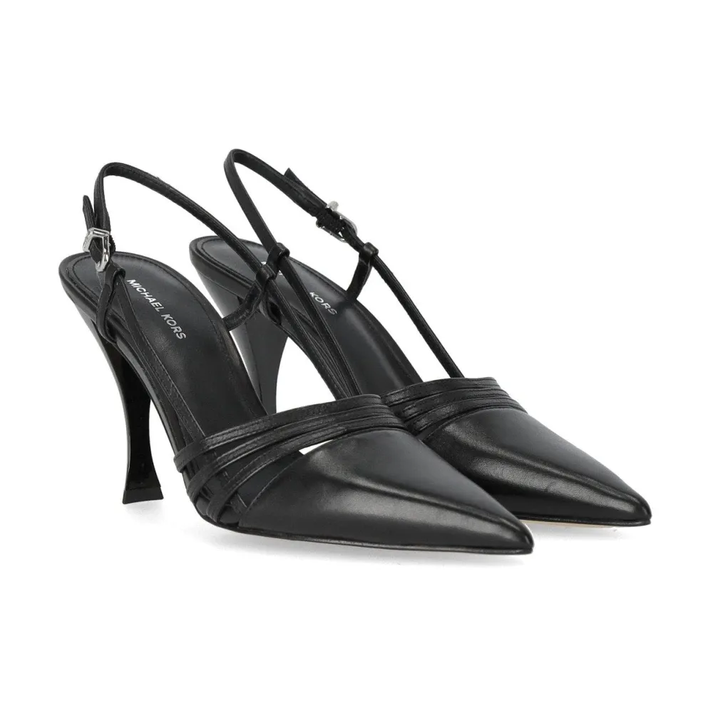 Black Leather Cut-Out Slingback Pumps - Michael Kors - Modalova