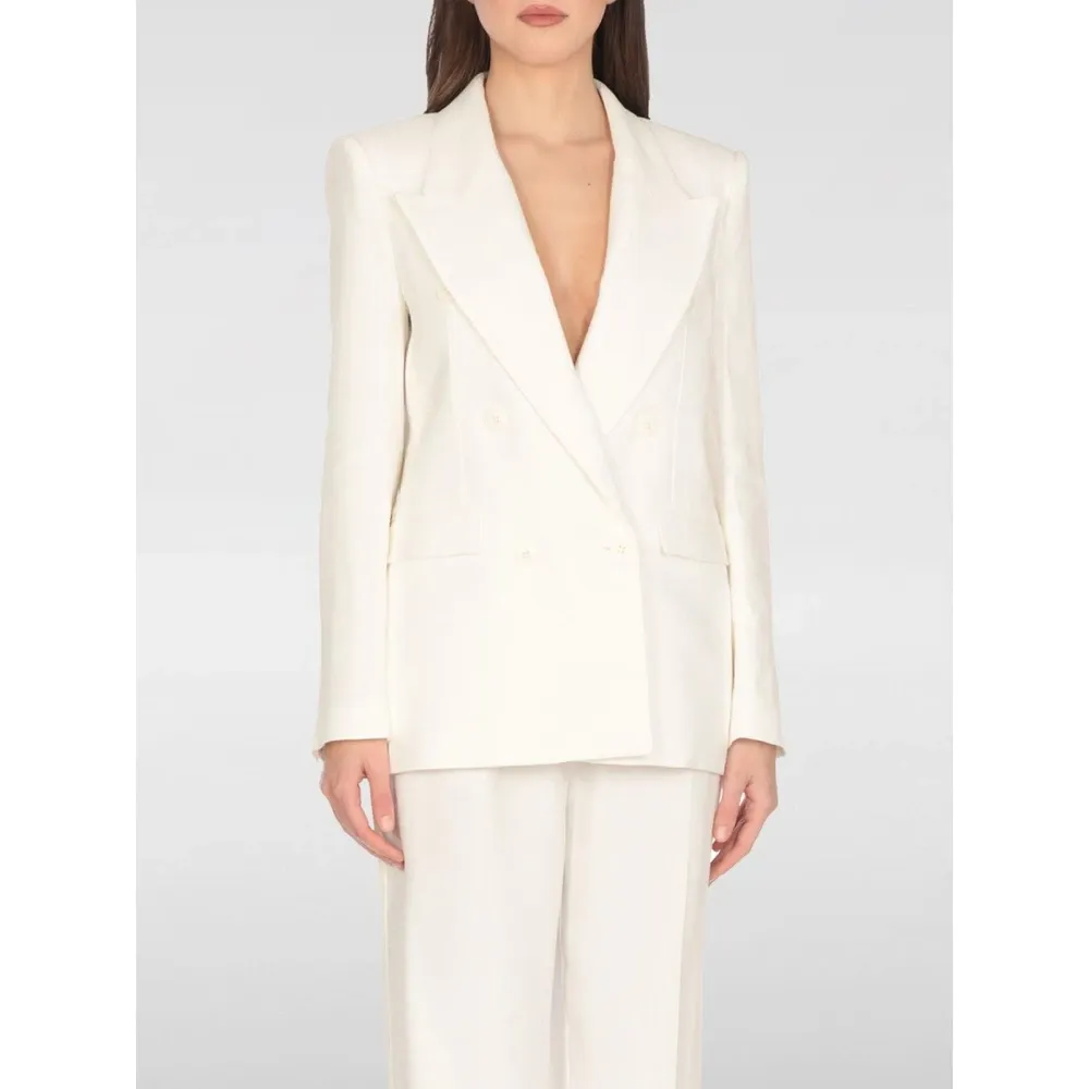 Tailored Double-Breasted Blazer - Elisabetta Franchi - Modalova