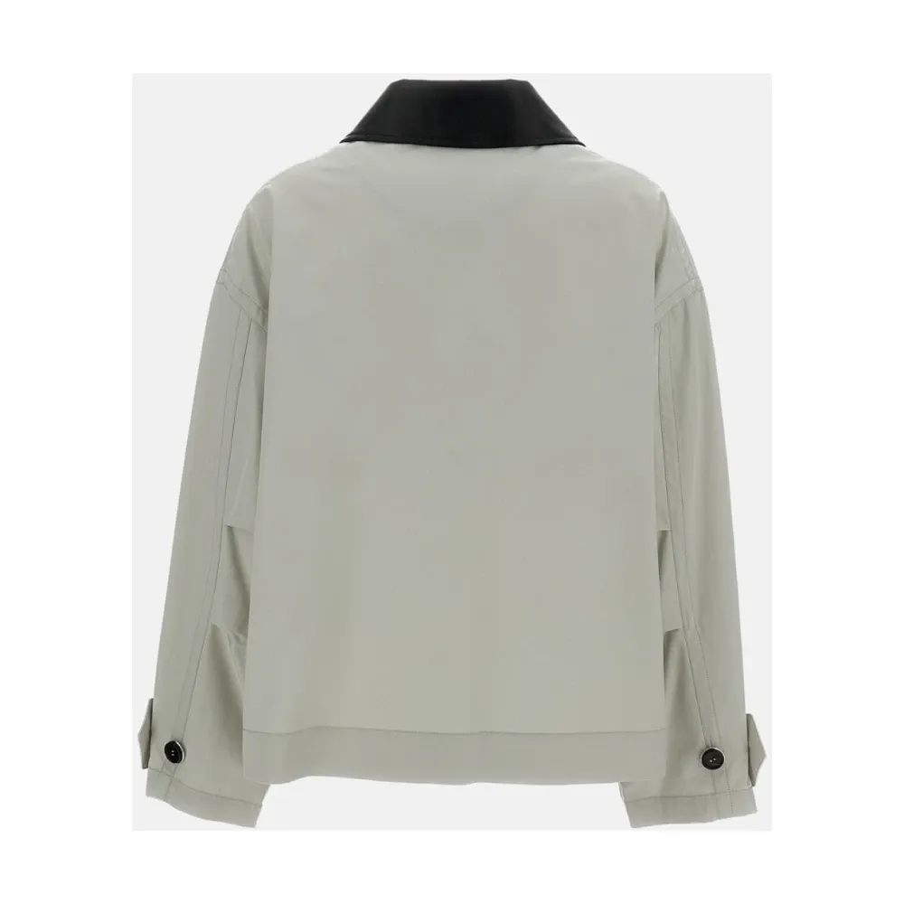 Cotton Jacket with Leather Collar - Durazzi Milano - Modalova
