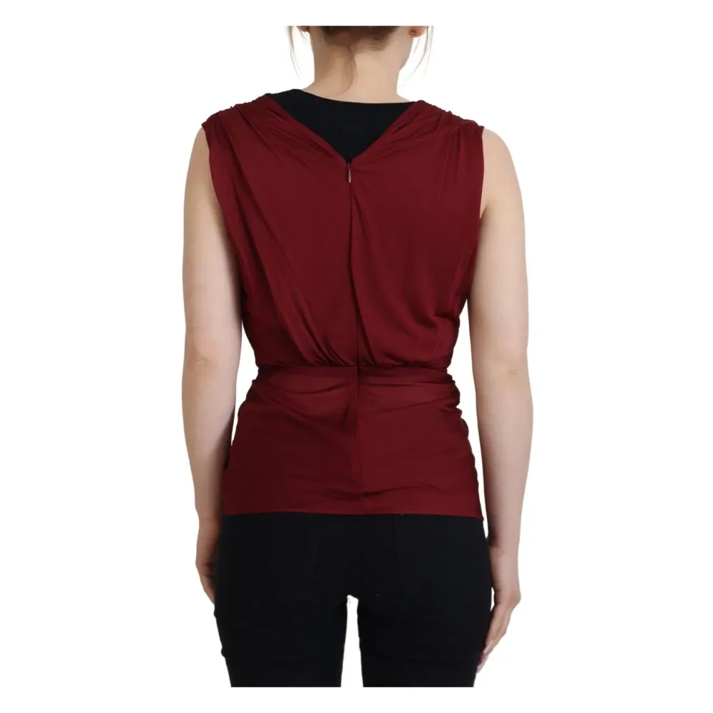 Bordeaux Silk Blend Top Blouse - Dolce & Gabbana - Modalova