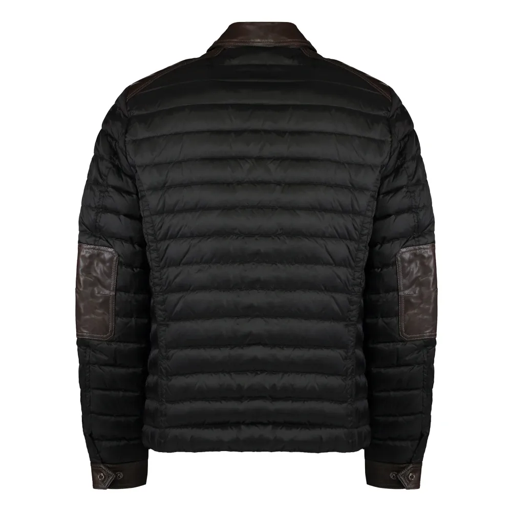 Leather Inserts Down Jacket - Moorer - Modalova