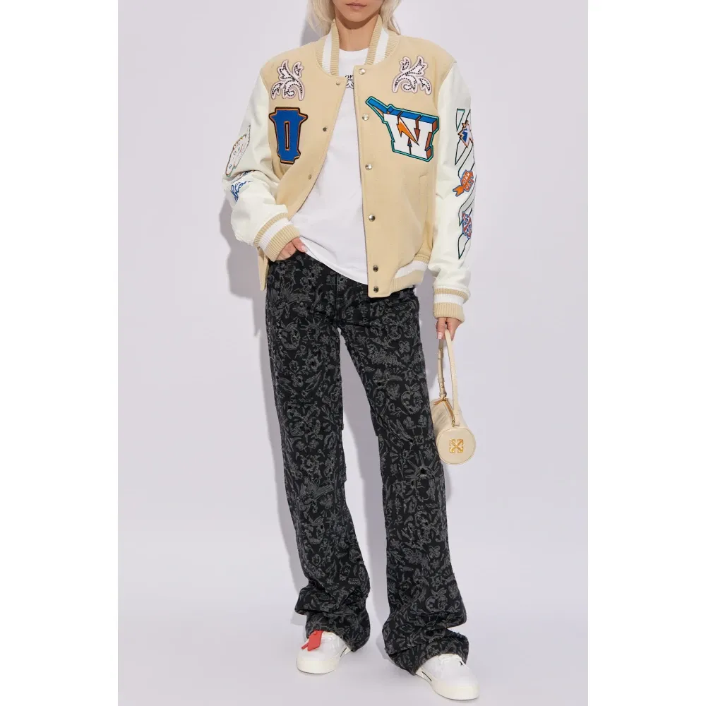 Patterned Jeans - Off White - Modalova