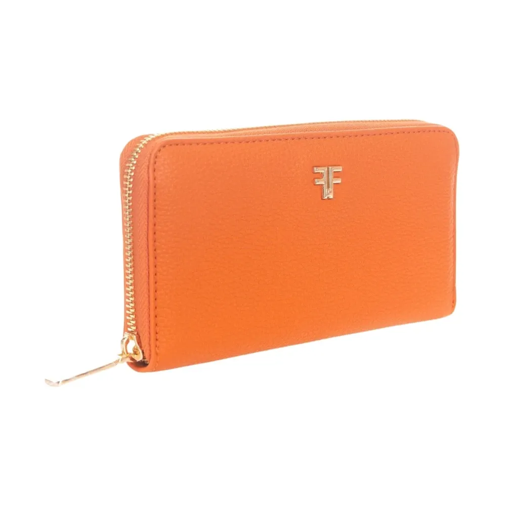 Orange Eco-leather Zip Around Wallet - Fracomina - Modalova