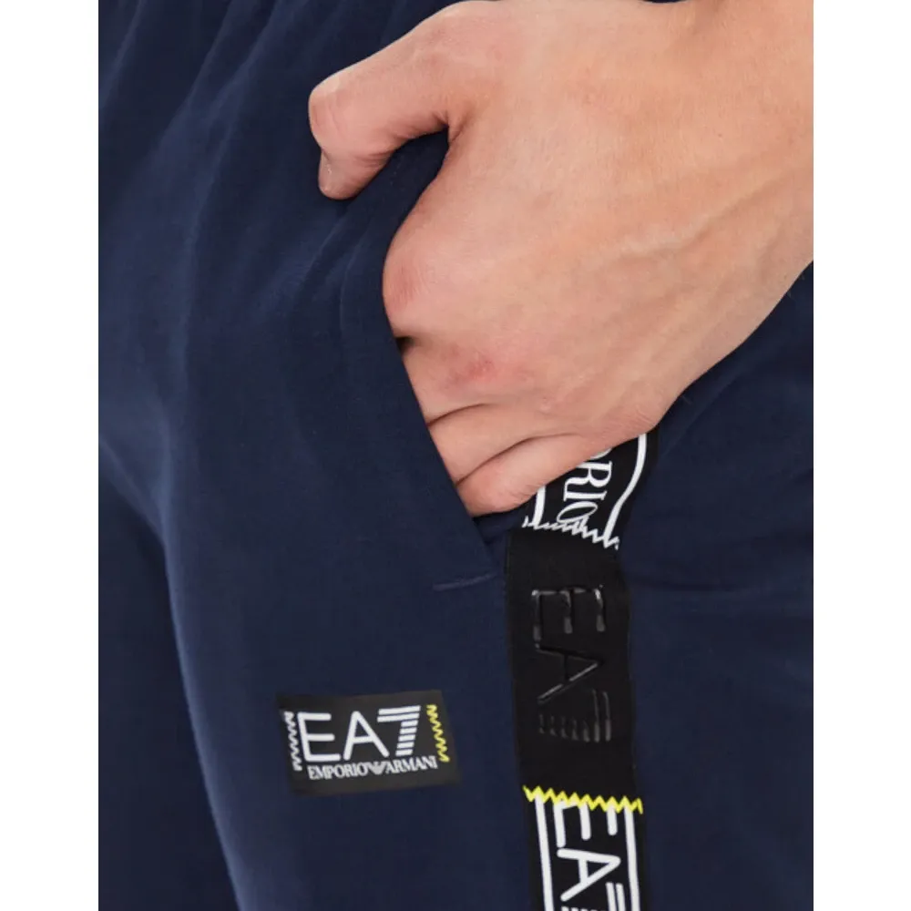 Blue Men's Pants with Side Logo - Emporio Armani EA7 - Modalova