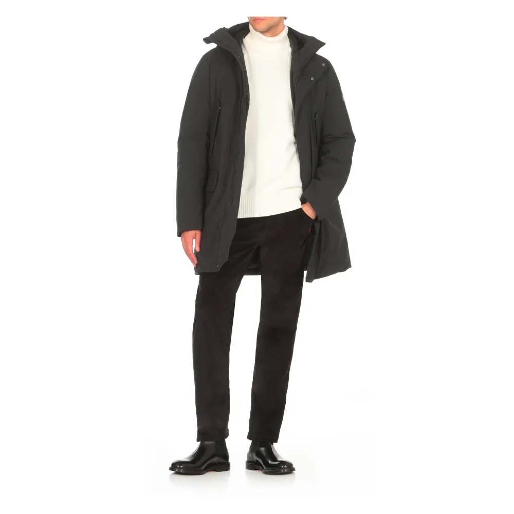 Black Padded Hooded Coat with Pockets - Save The Duck - Modalova