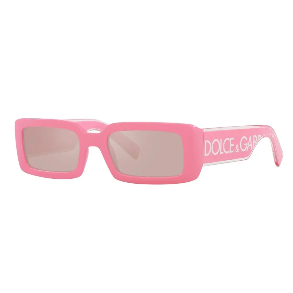 Rectangular Sunglasses with Oversized Logo - Dolce & Gabbana - Modalova