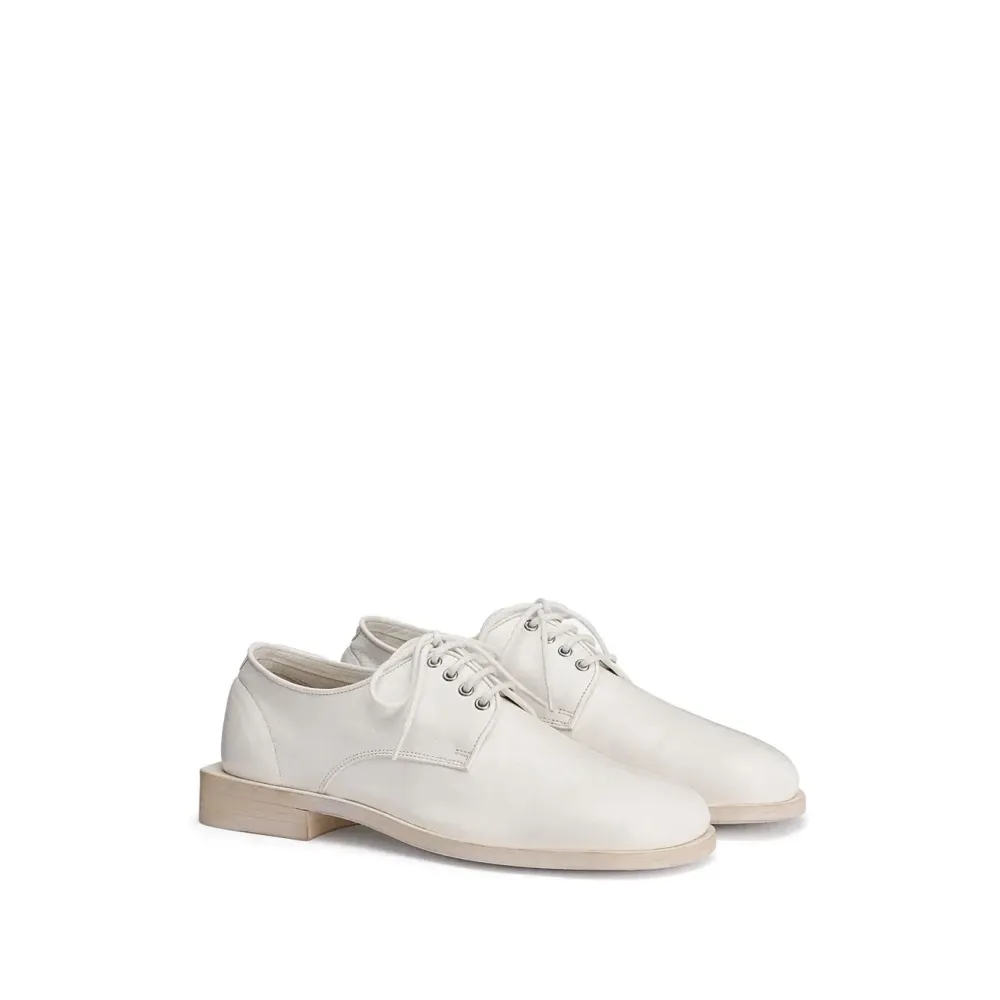 White Leather Square Toe Derby Shoes - Lemaire - Modalova
