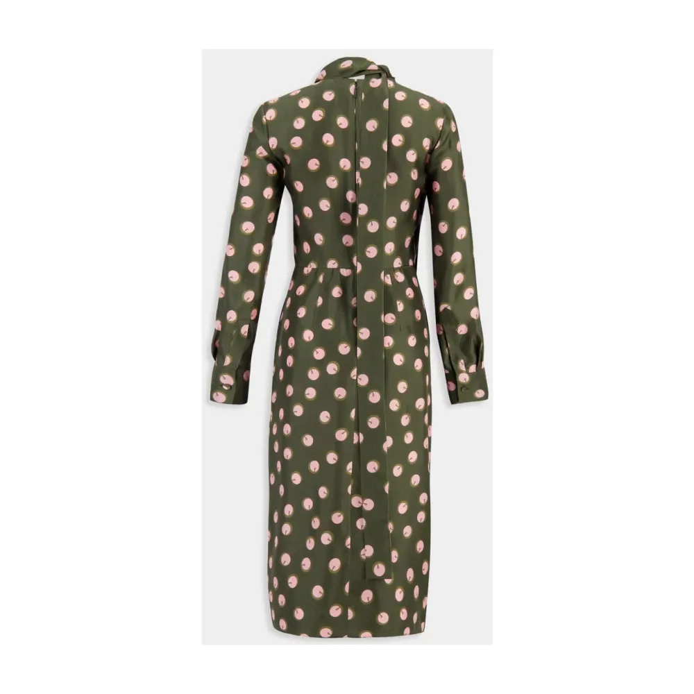 Green Silk Dress with Scarf Detail - Fendi - Modalova