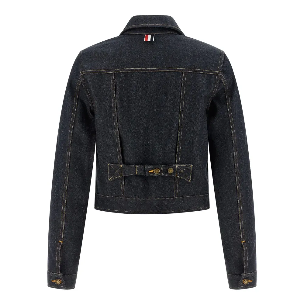 Selvedge Denim Shrunken Jacket - Thom Browne - Modalova