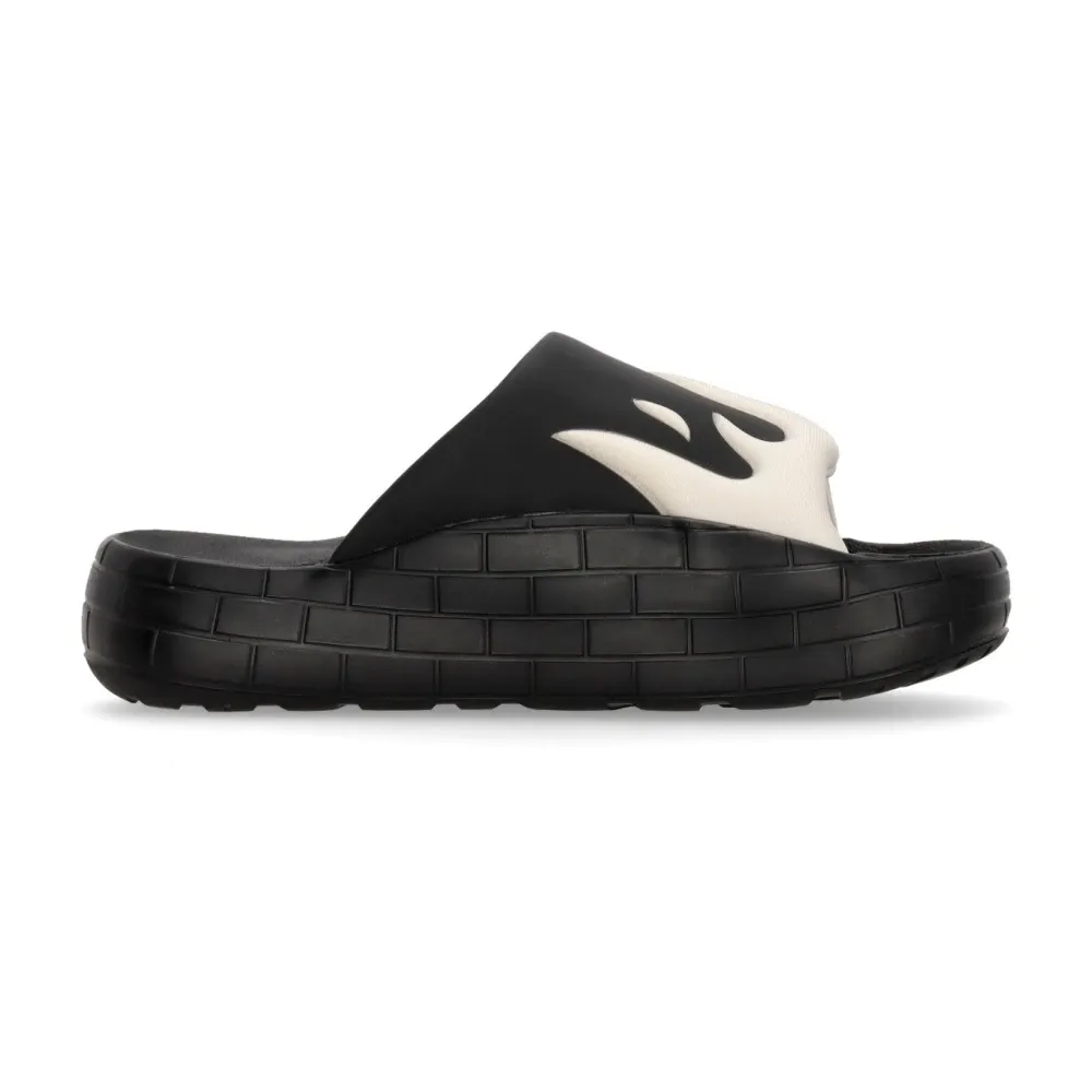 Flame Shape Slide Slippers White/Black - Acupuncture - Modalova