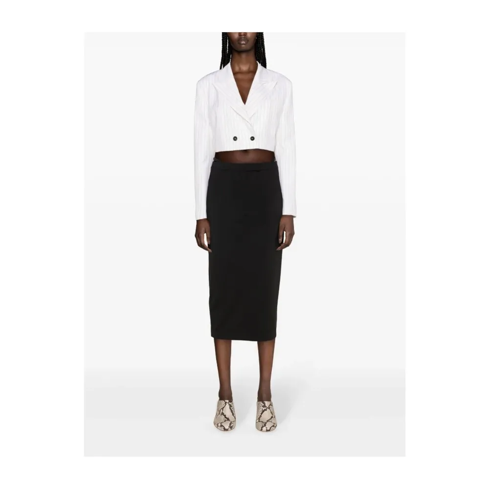 Pinstripe Cropped Blazer - Msgm - Modalova