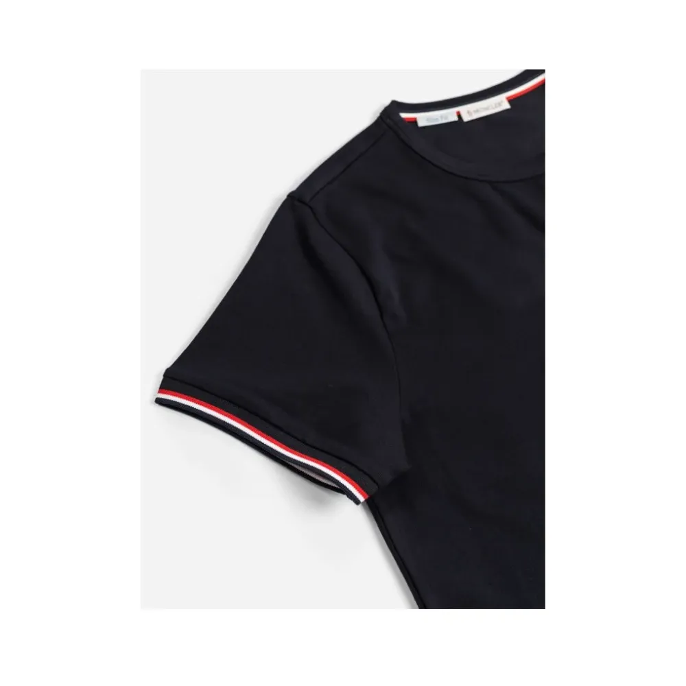 T-shirt in cotone con finiture tricolore - Moncler - Modalova