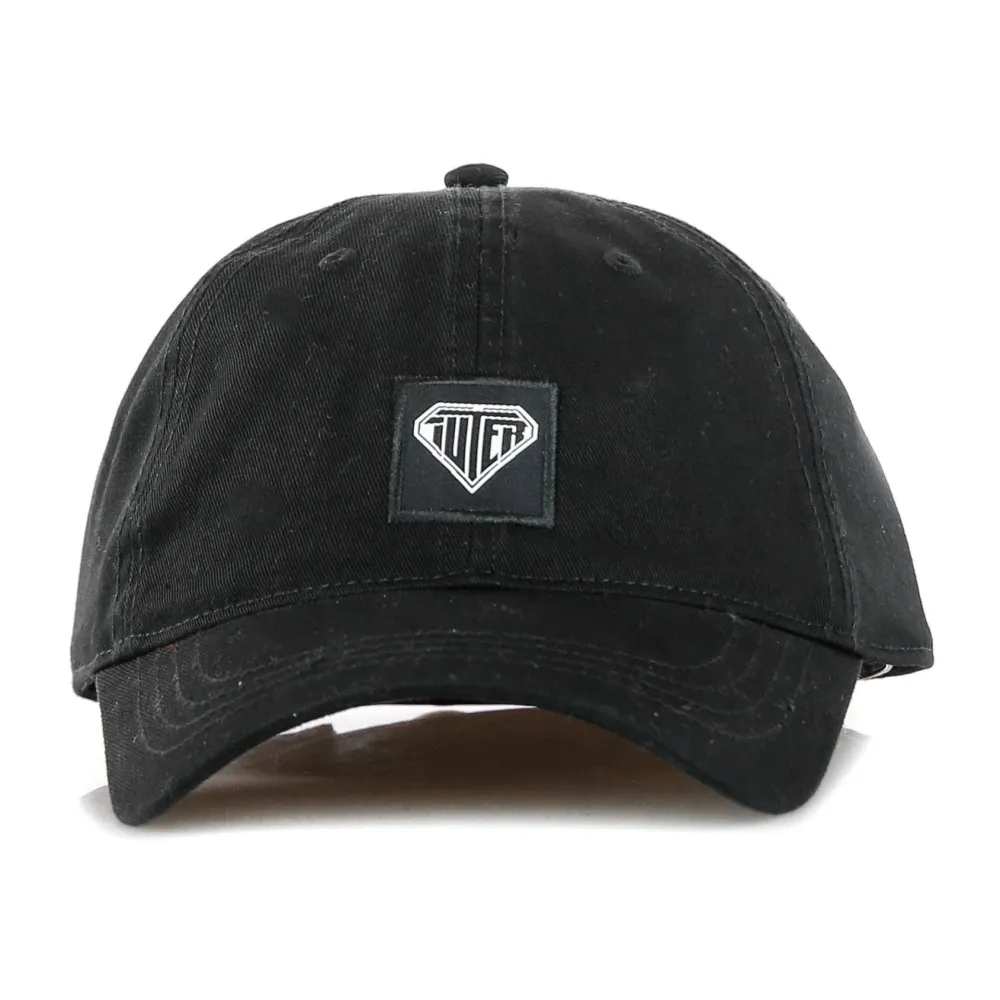 Black Curved Visor Cap with Logo - Iuter - Modalova