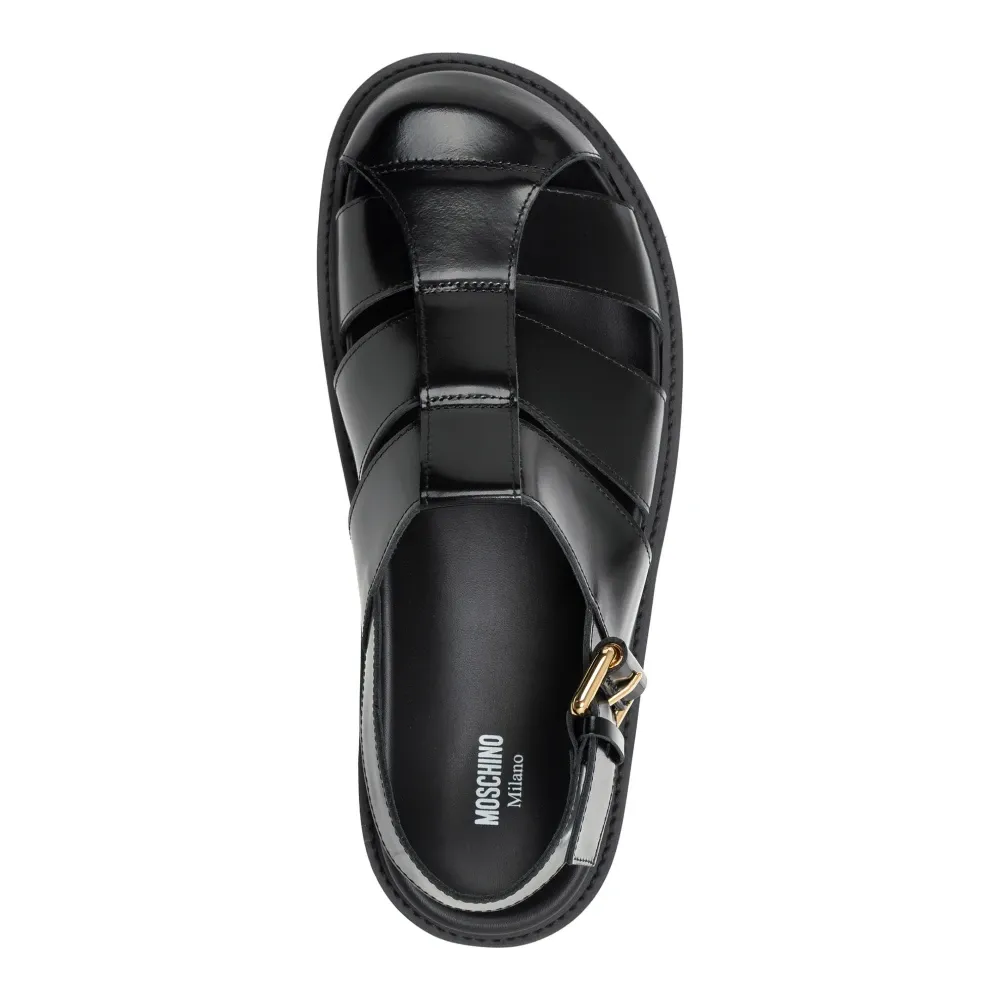 Adjustable Strap Sporty Sandals Plain Pattern - Moschino - Modalova