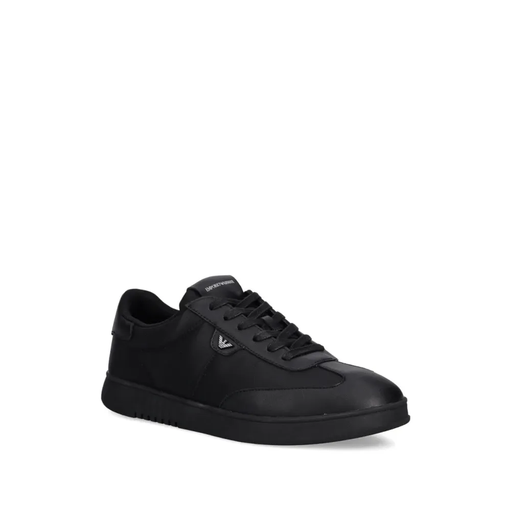 Nylon Sneakers with Leather Details - Emporio Armani - Modalova