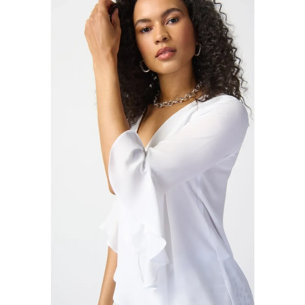 Delicate Ruffled Long Sleeve Top - Joseph Ribkoff - Modalova