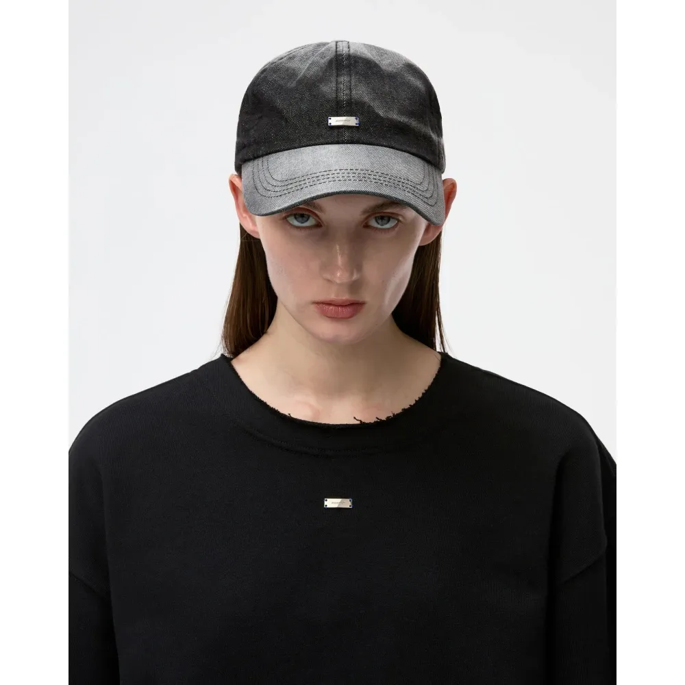 Black Washed 6 Panel Cap with Buckle - Ader Error - Modalova