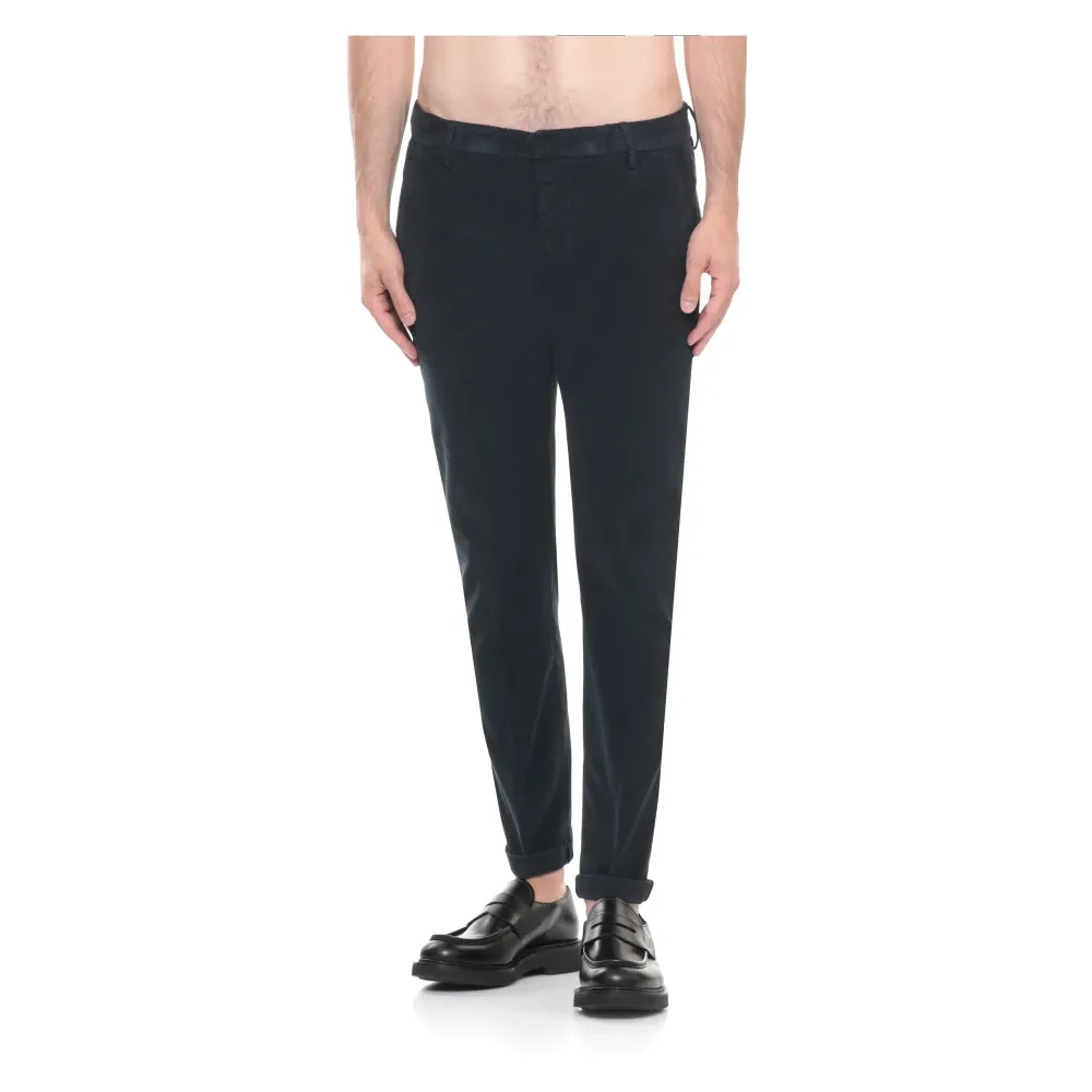 Blue Corduroy Trousers for Men - Dondup - Modalova