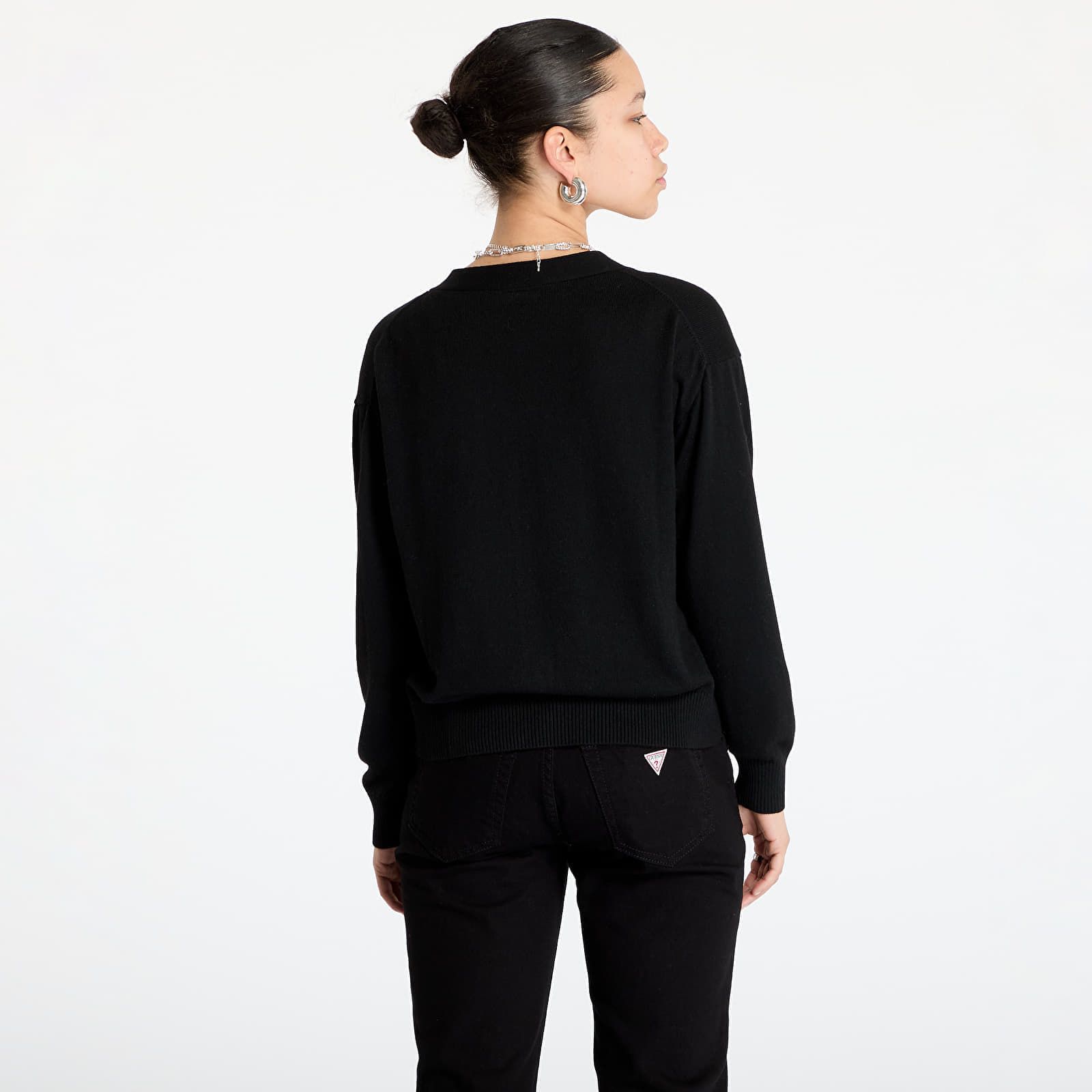 Maglione Silk and Wool-Blend Mini Triangle Cardigan XS - Guess Jeans - Modalova