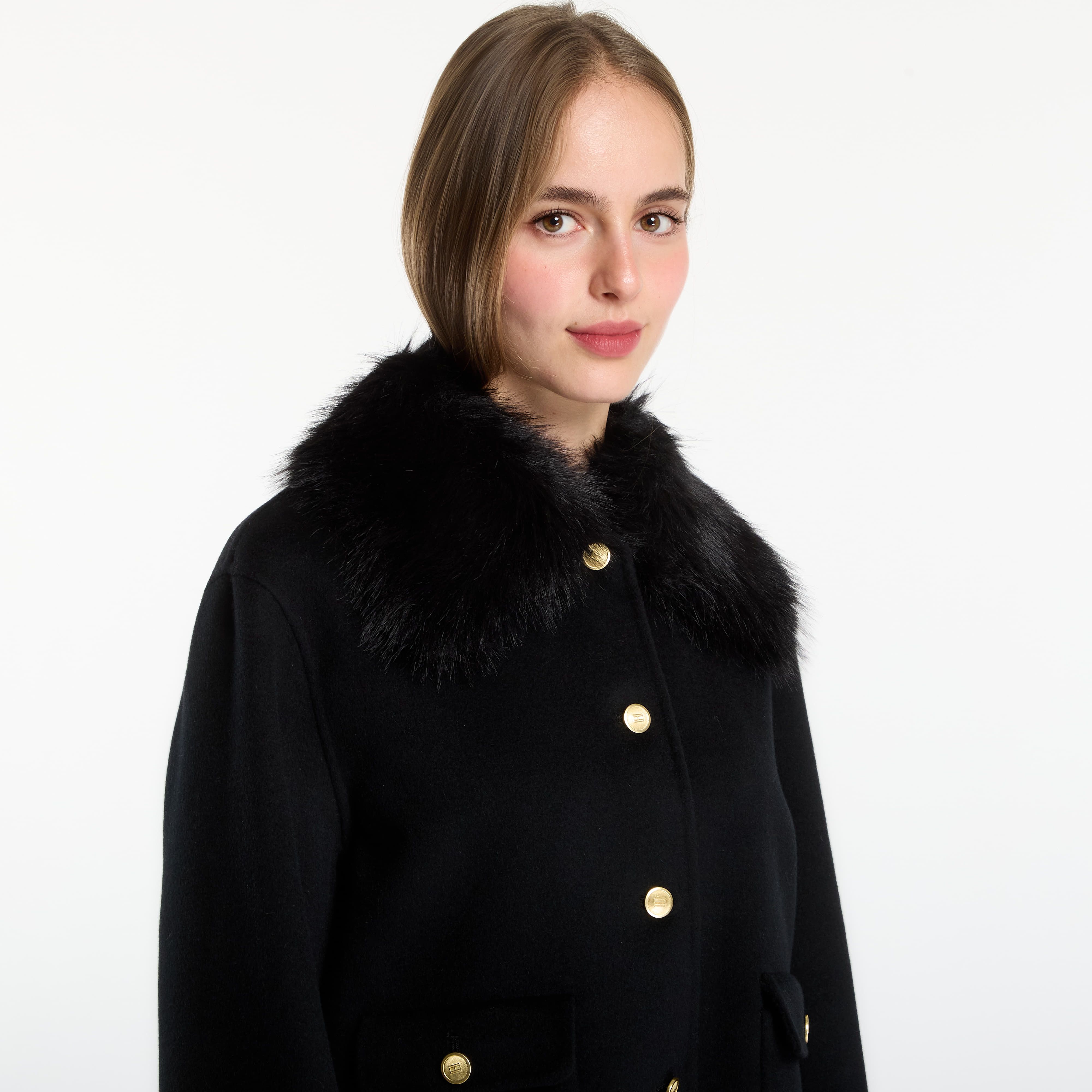 Giacca Df Wool Lady Jacket With Fur 36 - Tommy Hilfiger - Modalova