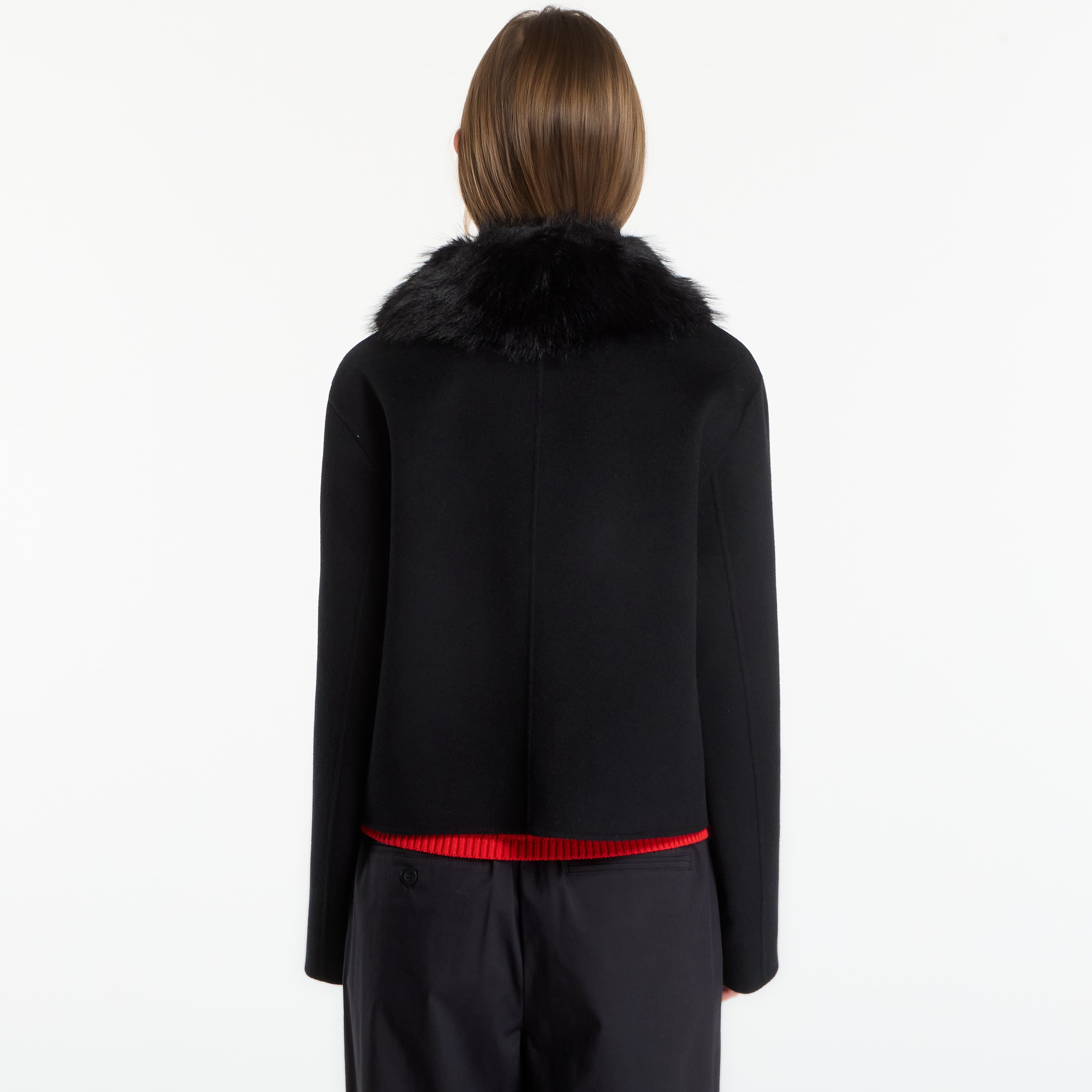 Giacca Df Wool Lady Jacket With Fur 36 - Tommy Hilfiger - Modalova