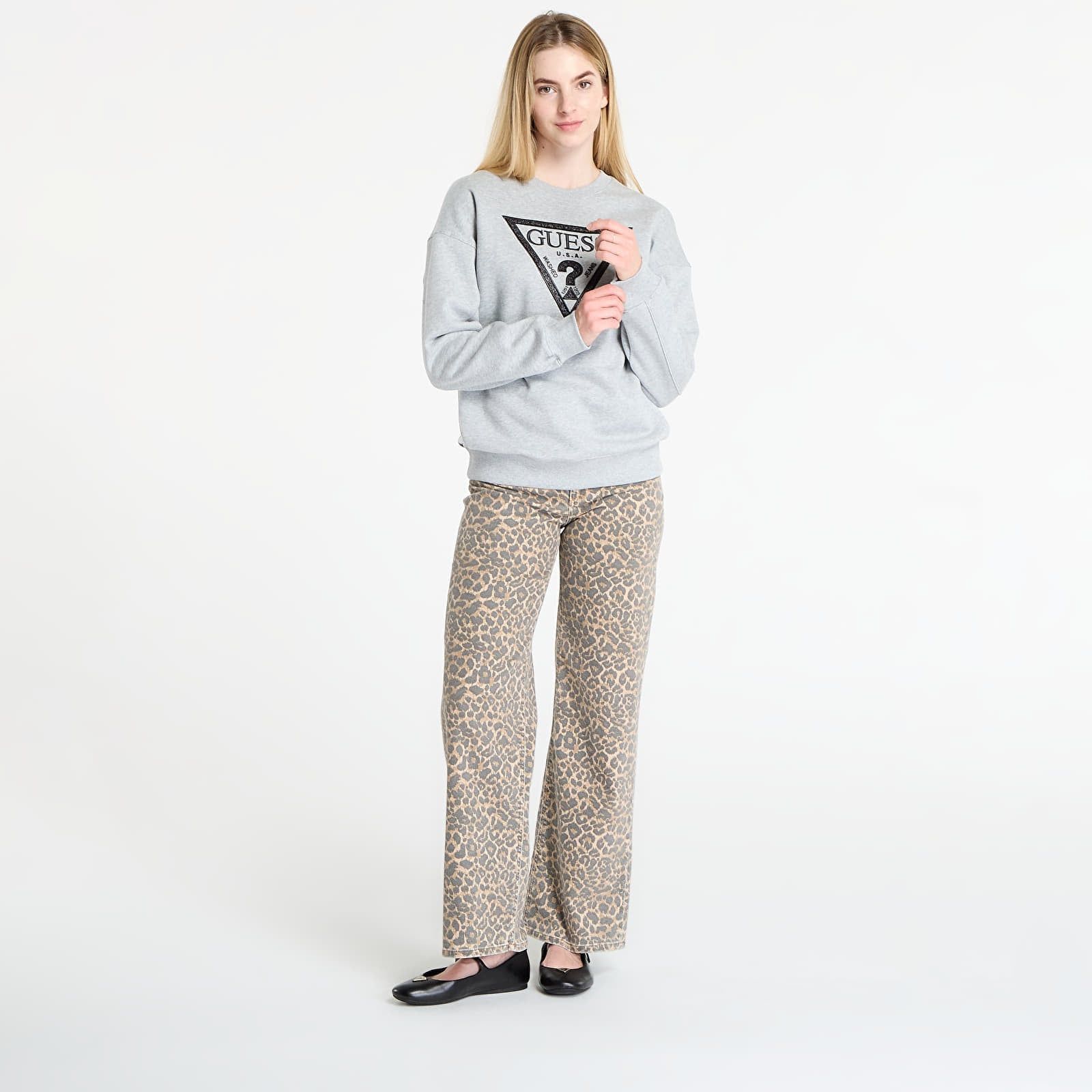 Felpa Ls Triangle Glitter Sweatshirt S - GUESS - Modalova