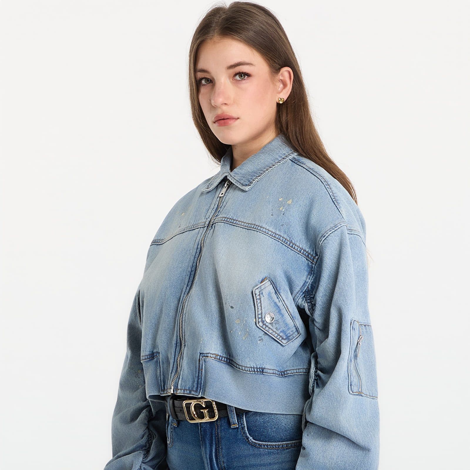 Giacca Ls Anna Crop Bomber Jacket XS - GUESS - Modalova