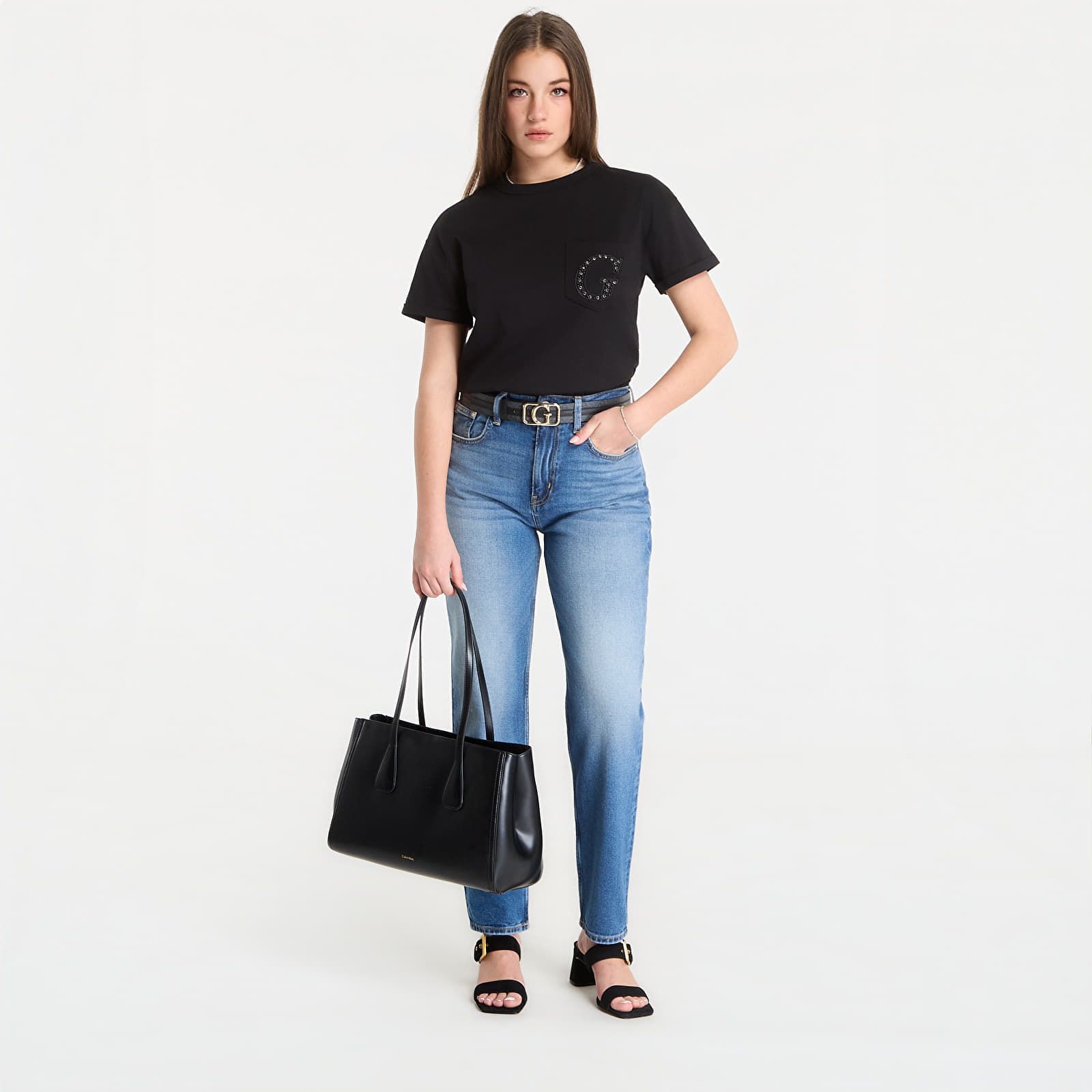 Maglietta Ss Cn Pocket G Logo Tee M - GUESS - Modalova