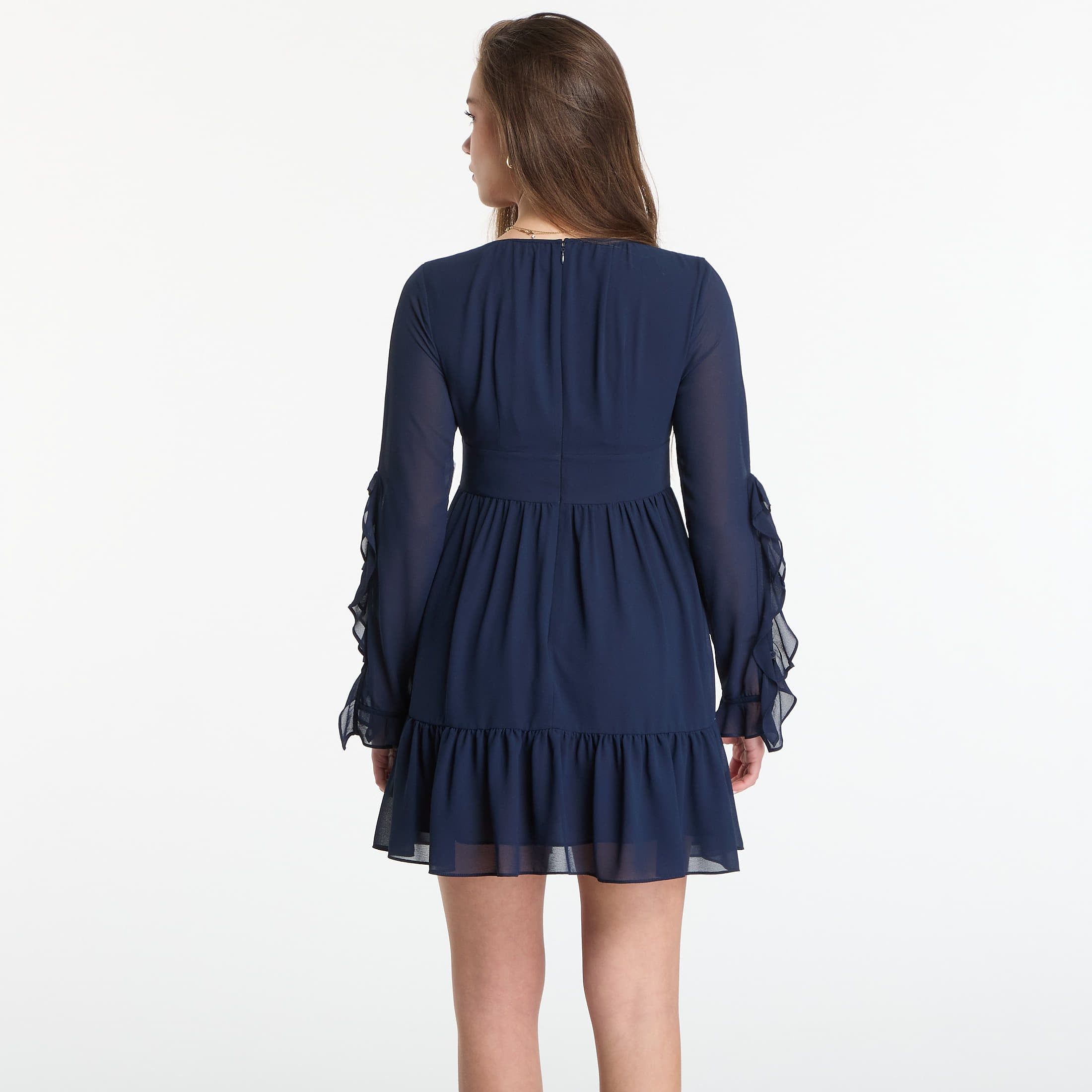Abito Ruffled Georgette Long-Sleeve Dress S - Michael Kors - Modalova