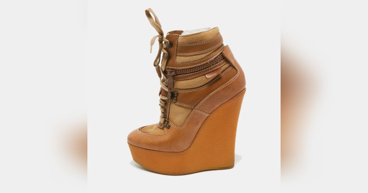 Burberry wedge ankle boots discount