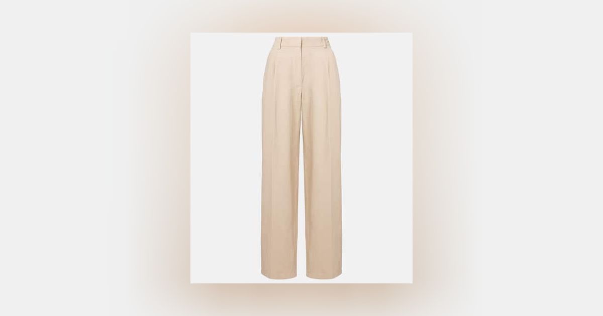 パンツ THE ROW Elegant the row trousers in wool and linen blend Ecru Foulard wool, silk and linen-blend wide-leg pants | THE
