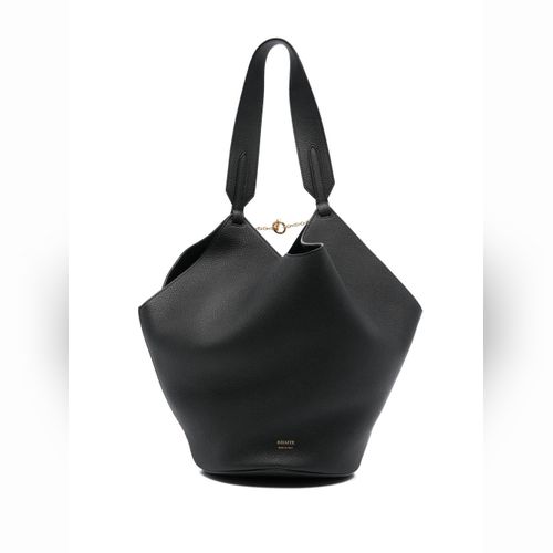 トートバッグ KHAITE FW25 Shoulder bags (H2043 914 474) Khaite - Medium Lotus Black Leather Shoulder Bag