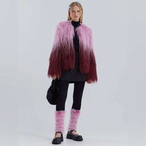 ◇MOLLIOLLI◇ THEO 2way fur & padding long muffler [pink 몰리올리]THEO 2way fur & padding long muffler [pink]