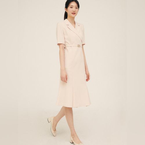 ■JJ JIGOTT(JJジゴット)Floral Puff Ribbon H-Line Dress Jonty Puff Dress - Spring Petals