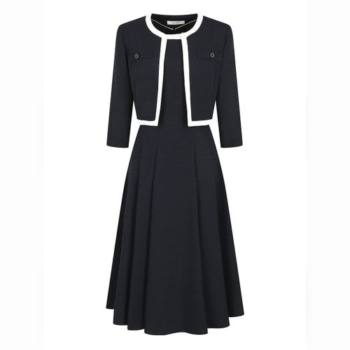 ■JJ JIGOTT(JJジゴット)Solid collar hound tooth dress □JJ JIGOTT(JJジゴット)Solid collar hound tooth dress