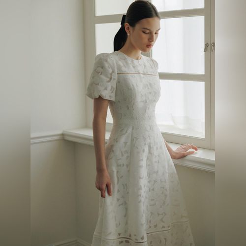 ワンピース BAU by Bride And You WAYNE Silk jacquard flared long dress ( WAYNE Silk Jacquard Flared Maxi Dress | Modalova
