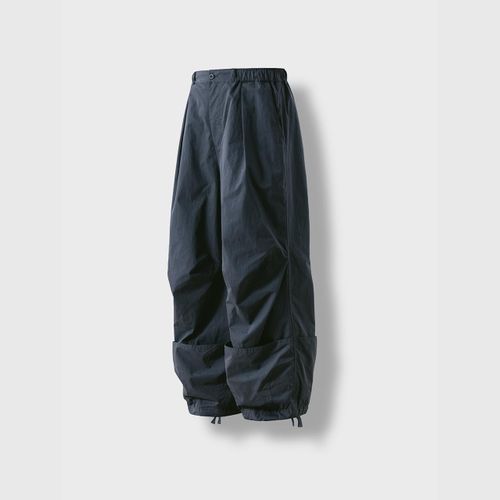 【ANGLAN】Side Tuck Cotton Wide Pants Side Tuck Denim Wide Pants - Blue Denim - ANGLAN