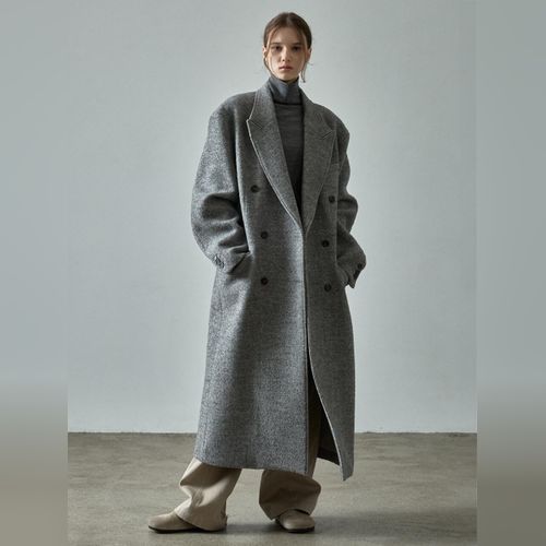 コート FACADE PATTERN Alpaca half coat_mocha Facade pattern Alpaca half-coat Mocha M on Bunjang Global Site.