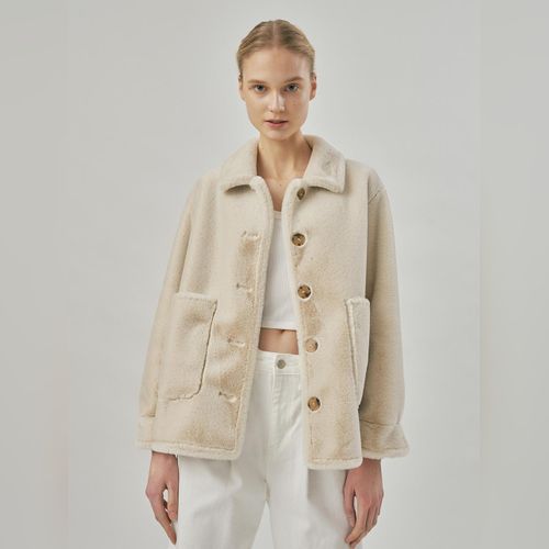 ★MOLLIOLLI★ CLOUD fur duffle jacket [grey] molliolli Fur for Women | Modalova