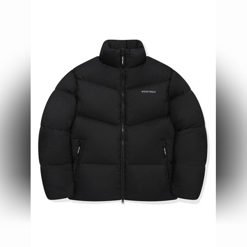 ダウンジャケット・コート Wacky Willy Women's Glossy Hooded Short Down Jumper Black Wacky Willy Overcoat | Modalova