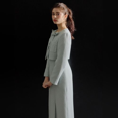 ■JJ JIGOTT(JJジゴット)Tie Tweed Jacket A-Line Dress □JJ JIGOTT(JJジゴット)Tie Tweed Jacket A-Line Dress